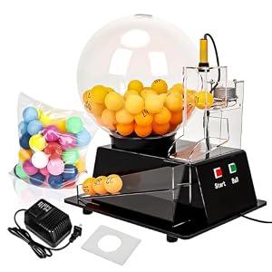 Ygebet Automatic Lottery Ball Machine, Auto Bingo Balls Cage Machine Fantasy Football Drafts Game Acrylic Electric Lucky Drawing Machine