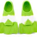 Kids Swim Training Fins, Comfortable Silicone Short Fins for Lap Swimming Flippers, Travel Size Flipper for Kids with Mesh Bag (Small)
