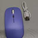 AIKOKOK Wireless Bluetooth Mouse, Rechargeable, Dual Mode Bluetooth 5.2 & 2.4G USB, LED Lights, Slim, Silent, Portable Computer Mouse for Laptop, PC, MacBook, iPad, Tablet (Purple)