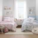 Laura Ashley - Twin XL Comforter Set, Reversible Cotton Bedding for Year Round Use, 2 Piece Coquette Bed Set with Matching Pillowcase (Delphine Mauve Pink)