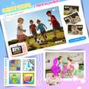Instant Print Camera for Kids, Christmas Birthday Gifts for Girls Boys Age 3-15, 1080P Selfie Portable Digital Video Camera with 32GB SD Card, 3-Colored Print Paper- Pink