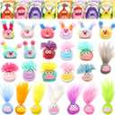 LUBUYILD 24 Pack Valentines Day Gifts for Kids - Plush Keychains Bulk with Valentines Cards for Girls Boys, Cute Mini Animal Stuffed Toys for Class Classroom Exchange and School Party Favors