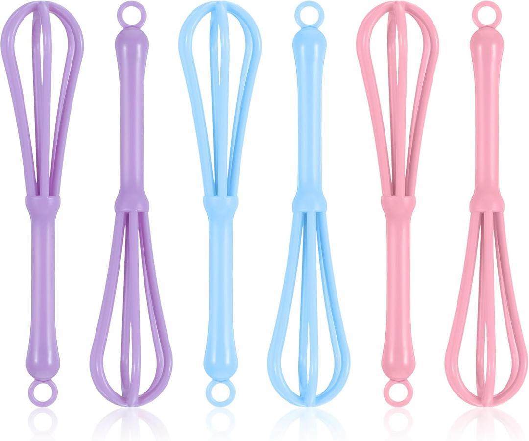 6pcs Hair Color Whisk,Hair Dye Whisk, Whisks for Hairs Color, Used in Hairs Salons, Barber Shops,Dye Cream Whisks, Used for Mixing, Beating, Stirring, 3 Colors