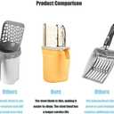 Cat Litter Scoop, Large Capacity Mess-Free Cat Litter Scooper with Bags, Spill-Proof Kitty Box Sifter, Bin Doubles as Scoop Holder (Yellow)