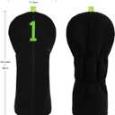 Craftsman Golf Custom Hook-and-Loop Black Golf Club Driver Headcover Cover Easy to Attach Patch