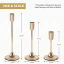 27 Pcs Gold Candlestick Holders Set - Vintage Brass Taper Candle Holder for Pillar Candles - Modern Decorative Centerpiece for Wedding Fireplace Mantel Decor - Cozy Atmosphere Housewarming Gift