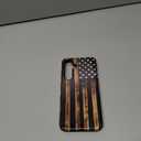 Compatible for Samsung Galaxy A15 5G Case, Dual Layer Heavy Duty 2 in 1 Shockproof Protective Phone Case,Burnt Wood American Flag