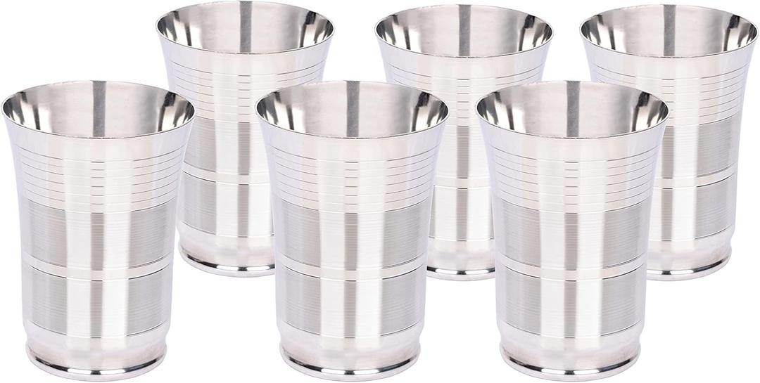 Stainless Steel Cups 12 oz (6 Pack) Metal Drinking Glasses, Premium Mirror Finish Steel Tumblers BPA Free, Stackable For Home, Kitchen, Restaurants 12 Ounce cups