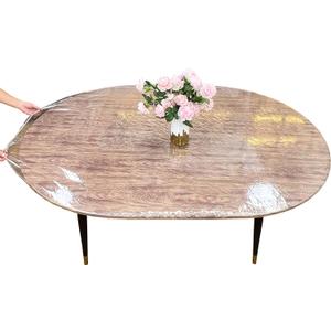 LIBERECOO Clear Oval Fitted Vinyl Tablecloth - Fits 42 x 60 Inch Oval Tables Only - Heavy Duty Elasticized Table Cover Elastic Edged Plastic Tablecloths Protector