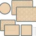 Silicone Baking Mat Set of 6, Silicone Mats for Baking, Baking Sheets Non Stick for Macaron, Cookie, Pizza, Bread and Pastry, Baking Supplies for Oven, Food Grade Reusable