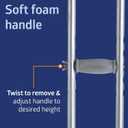 Medline Steel Push-Button Bariatric Crutches for Tall Adults - 650 lb. Weight Capacity, Adjustable, Heavy Duty Mobility Aid, 1 Pair
