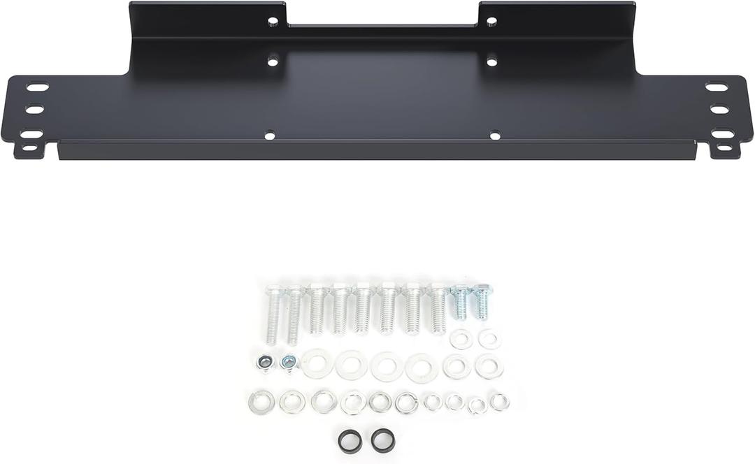 ECOTRIC Winch Mounting Plate Compatible with 1987-2006 Jeep Wrangler YJ TJ LJ On Your Bumper-12000 lb Capacity
