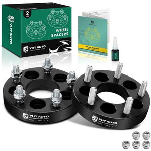 YHTAUTO 5x100 to 5x114.3mm Wheel Adapters 1 inch Compatible with Buick, Cadillac, Chevrolet, Chrysler, Dodge, Lexus, Oldsmobile, Plymouth, Pontiac, Scion, Toyota Models 64.1 mm Center Bore 5 Lug 2PCS (Black)