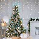 Pinkunn 6 Pcs Blue White Coastal Christmas Tree Ornaments 15.74 Inch Starfish Christmas Picks and Spray Beach Artificial Tree Toppers Ocean Branches Twigs Filler for Xmas Vase Crafts Decor