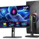 CUNPU 27 Inch 4K 144Hz Gaming Monitor, UHD 3840x2160 Fast IPS Panel PC Monitor, 1ms GTG, HDR10, 99% DCI-P3, Freesync & G-sync, Height/Pivot/Tilt/Swivel Adjustment, Built-in Speaker, HDMI,DisplayPort
