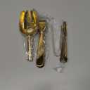 Sieral 4 Pieces Ice Tongs and Scoops Stainless Steel Ice Cube Tong with Teeth Shovel Scoop Buffet Clip Candy Food Kitchen Serving Utensils Set for Cocktail Whiskey Tea Party(Gold)