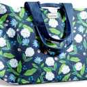 Fit & Fresh Large Beach Bag for Women - Extra Large Travel Tote With Pockets (Happy Hydrangeas)
