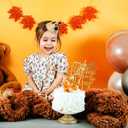 2 x A Little Pumpkin is On The Way Cake Topper, Welcome Little Pumpkin Cake Decor, Fall Autumn Baby Shower/Halloween Thanksgiving Baby Gender Reveal Party Decorations Supplies, Gold Glitter