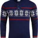 COOFANDY Men's Christmas Sweater Ugly Knitted Xmas Sweaters Casual Snowflake Pullover Knitwear (Medium, Royal Blue)