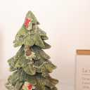 LALALANHOME Christmas Tree Tabletop Decorations Resin Christmas Tree Sign Winter Snow Ornament Tabletop Resin Tree Xmas Centerpiece Decoration for Indoor Home Office Holiday