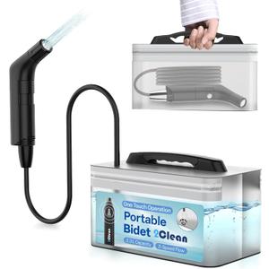 2Clean Portable Bidet, Portable Bidet for Travel, Travel Bidet Portable Sprayer, Portable Bidet for Women, Bidet Portable for Personal Care, Portable Bidet for Toilet, Electric Portable Bidet for Men