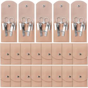 Manicure Set Bulk, Nail Clippers Kit Stainless Steel Fingernail Clippers Set, Sturdy Nail Tip Cutter Trimmers Professional Grooming Toenail Clippers Personal Pedicure Kits Gift Pink (24 Pack 7 in 1) (3.95 Inch)