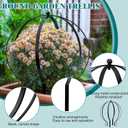 2 PCS Metal Garden Round Trellis for Climbing Plants, Large Black Powder Coated Obelisk for Roses, Vines, Flowers, Patio Doorway Garden Decor Indoor Outdoor, Easy Assembly (25.2" x 21.3")