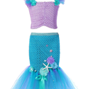 Tutu Dreams Mermaid Dress Outfit for Girls Birthday Halloween Party Dress Up Clothes Gifts, 3-4 Years