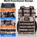 Insulated Cooler Backpack, 35 Can / 25L Large Camping Backpack for Outdoor, Beach, Picnic - Soft Lightweight Leakproof Cooler Backpack for Women and Men (Camo Brown, 25L)