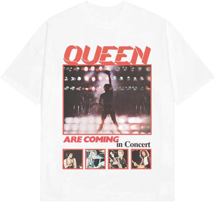 Queen Unisex Adult Offical Merch Coming Soon T-Shirt, White XXL