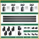12FT Heavy Duty Exterior Double Sliding Rail Barn Door Hardware, 12FT-Double door kit