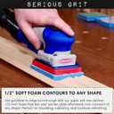 3" x 4" Foam Abrasive 220-240 Finish Sanding Pads - Fits Surfprep, Uneeda Ekasand, & Mirka - 1/2" Thick Soft Foam Hook & Loop Sandpaper Pads for 3x4 Sanders - Made in USA - 10 Per Box