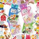 Valentines Day Cards for Kids School - 48 Pack Valentines Day Water Bottle Cards with 240 Pcs Bulk Valentine Stickers for Kids Classroom Exchange Party Favors, Class Valentine Gifts for Boys and Girls