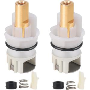 TOVEN-RV RP25513 Faucet Stem Assembly Kit Compatible with Delta 2-Handle Faucets, Includes RP24096 1/4 Turn Stop, RP4993 Seats and Springs, RP24097 Repair Parts for Kitchen & Bathroom Sink (2 Pack) (White)