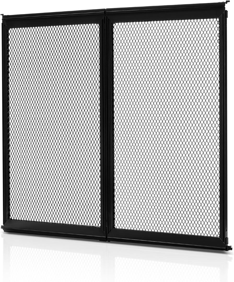VEVOR RV Screen Door Protector, 22.5 x 20 inch Door Grille, Easy to Install and Disassemble, Reinforced Breathable Protective Mesh, Aluminum Alloy Camper RV Entry Protector for Pet Protection, Black