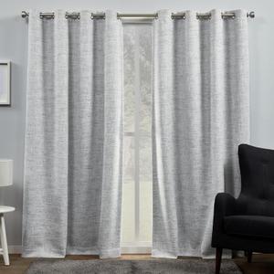 Exclusive Home Burke 100% Blackout Grommet Top Curtain Panel Pair, 52"x108", Dark Grey, Set of 2