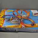Hot Wheels Track Set Spin Storm, 3 Intersections for Crashing & Motorized Booster, 1:64 Scale Toy Car