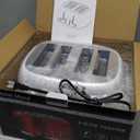 Roter Mond 4 Slice Toaster Retro Stainless Steel with Bagel Defrost Cancel Function, 6 Browning Settings, Extre Wide Slot and Removable Crumb Tray, White, ST033