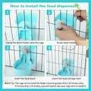 YUEPET Rabbit Food Water Dispenser, Large Capacity Bunny Feeder for Cages Automatic Rabbit Water Dispenser Suitable for Rabbits Ferrets Guinea Pigs Small Animals(Blue)