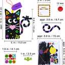 Winlyn 24 Sets Halloween Crafts Kits Fall Crafts DIY Craft Stick Halloween Ornaments Decorations Art Set Jack-O-Lantern Ghost Foam Stickers Arts and Crafts for Kids Classroom Activities Party Favors