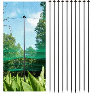 72 Inch Garden Stake Netting Support, 10PCS Heavy Duty & Rust Proof Powder Coated Steel Plant Stakes for Garden Fencing, Plant & Crop Protection from Wildlife