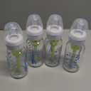 Dr. Brown's Anti-Colic Options+ Narrow Glass Baby Bottle with Level 1 Slow Flow Nipple, BPA-Free, 4 oz/120mL, 4-Pack