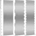 Yinkin 3 Pcs 12 Inch Cake Scraper Smoother Stainless Steel Cake Scraper Metal Large Double Sided Patterned Edge Decorating Comb Icing Smoother for Mousse Butter Cream Dessert Decoration