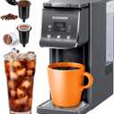 SHARDOR K Cup Coffee Maker With Bold Setting, Single Serve Hot & Iced Coffee Maker for K-Cup and Grounds, 52oz Removable Water Tank, 6 to14oz Brew Sizes, Pod Coffee Machine With Reusable Filter, Grey