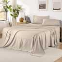 ROSE&RISY Khaki King Size Sheet Set, Pre-Washed Microfiber Cotton-Like 4 Pcs Ultra Soft Bedding Set King, Breathable Cooling Skin-Friendly All Seasons, 1 Fitted, 1 Flat, 2 Pillowcases (Khaki, King)