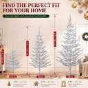5ft Silver Christmas Tree, Retro Aluminum Christmas Tree, Tinsel Trees