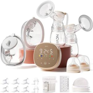 NCVI 2-in-1 Electric Breast Pump with Wearable Cups 8132, Spa-Like Comfort with VibeRelief Massage Micro-Vibration, Hospital-Grade Suction, Pain Relief & Fully Customizable Portable Breastfeeding Pump (Bottle + Wearable Collectors)