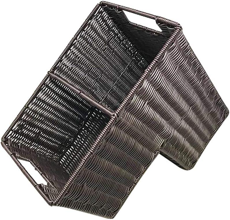 Trademark Innovations 14.5" Plastic Wicker Storage Stair Basket With Handles Gray