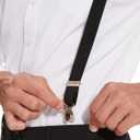 habibee Suspenders and Bow Tie Set for Men, Adjustable Elastic Braces with Y-Back, Diverse Colors, Strong Clips (Black)