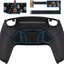 eXtremeRate Black Rubberized Grip Programable RISE4 Remap Kit for PS5 Controller BDM-010 BDM-020 Models, Upgrade Board & Redesigned Back Shell & 4 Back Buttons for PS5 Controller